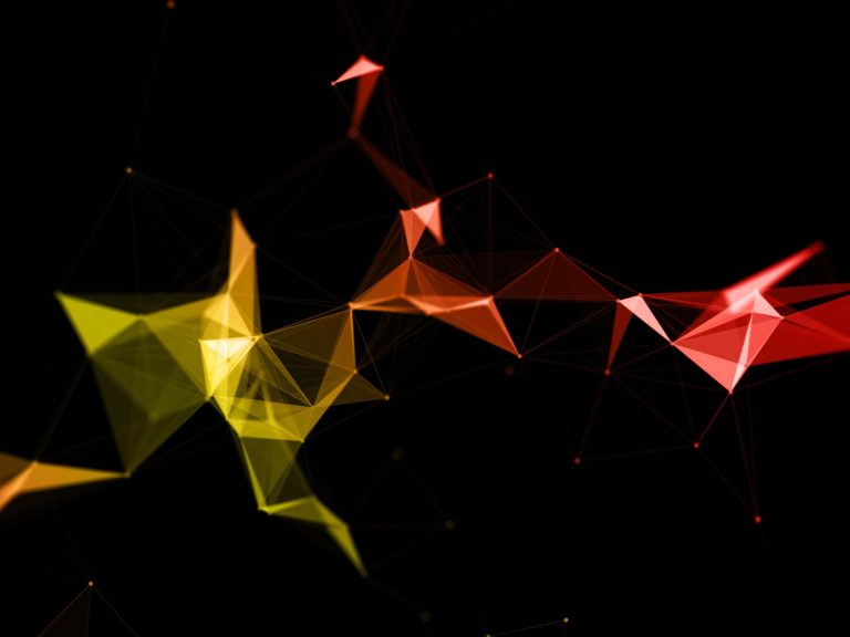 Red 3D abstracta en tonos naranjas que ilustra la migración de un GPT personalizado a una SKILL.md de Claude